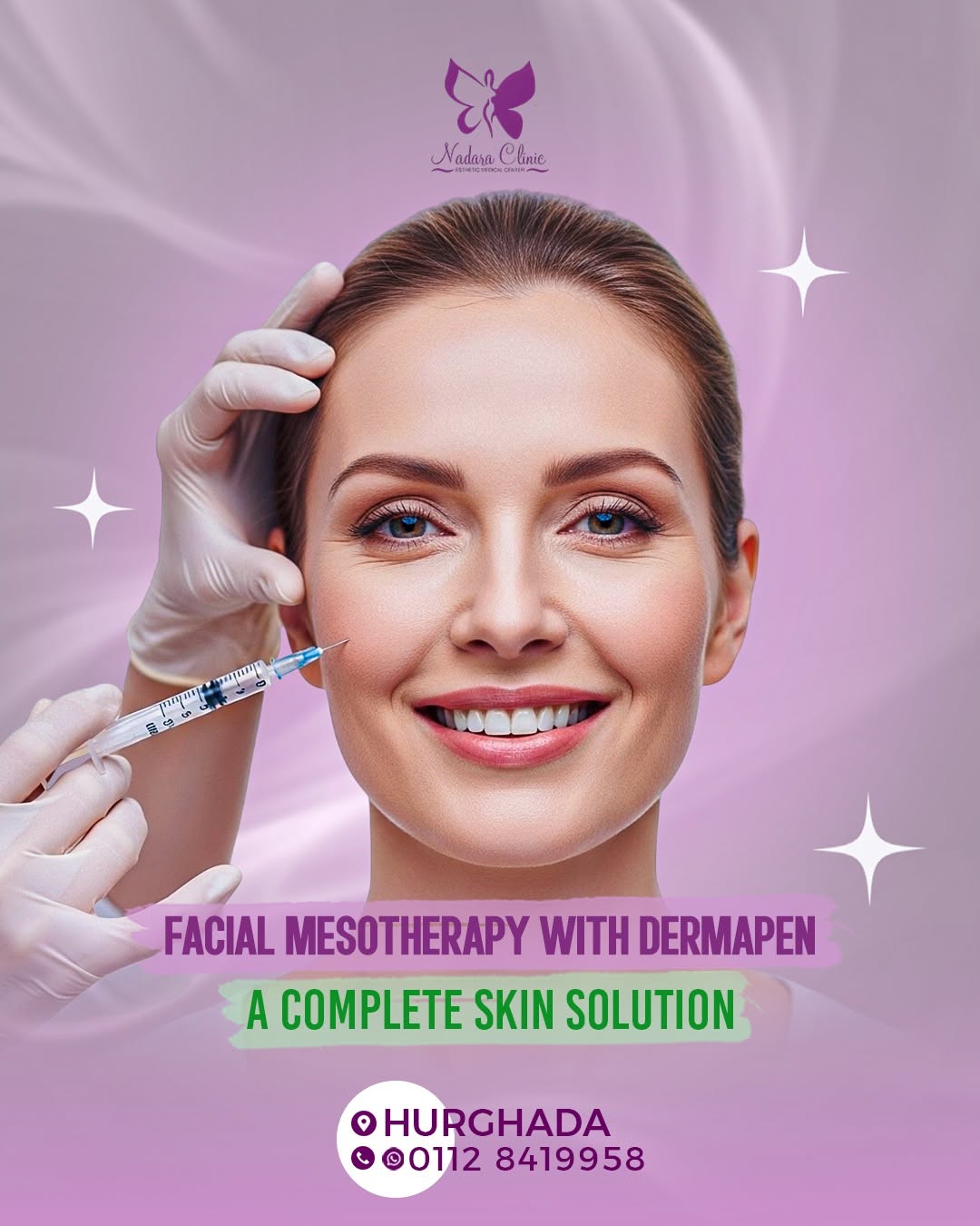 Facial mesotherapy with Dermapen gel for all skin problems in Hurghada